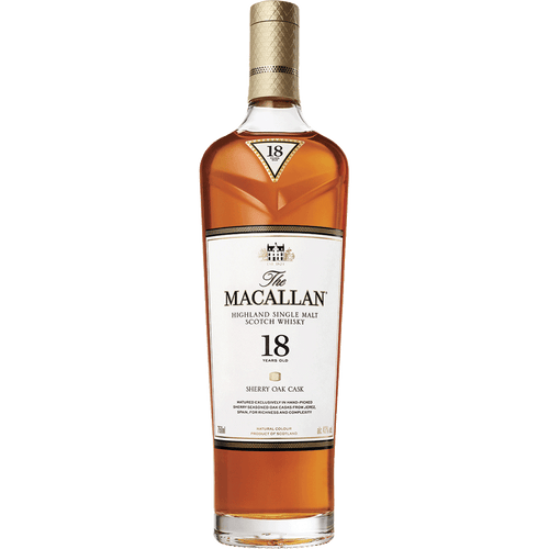 The Macallan Sherry Oak 18 Year Old 750ML Front Bottle Label