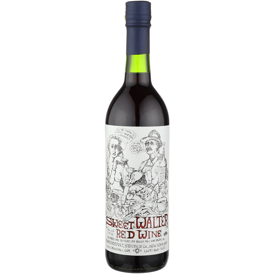 Bully Hill Red Sweet Walters 750ML Front Bottle Label