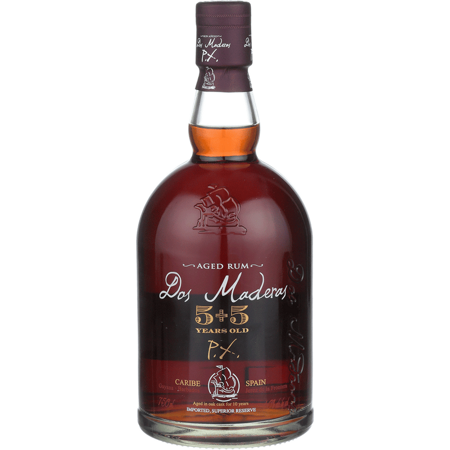 Dos Maderas PX 5+5 Triple Aged Rum 750ML Front Bottle Label