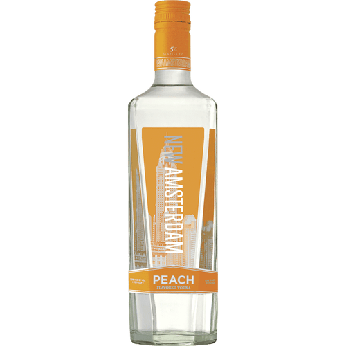 New Amsterdam Peach 1.75L Front Bottle Label