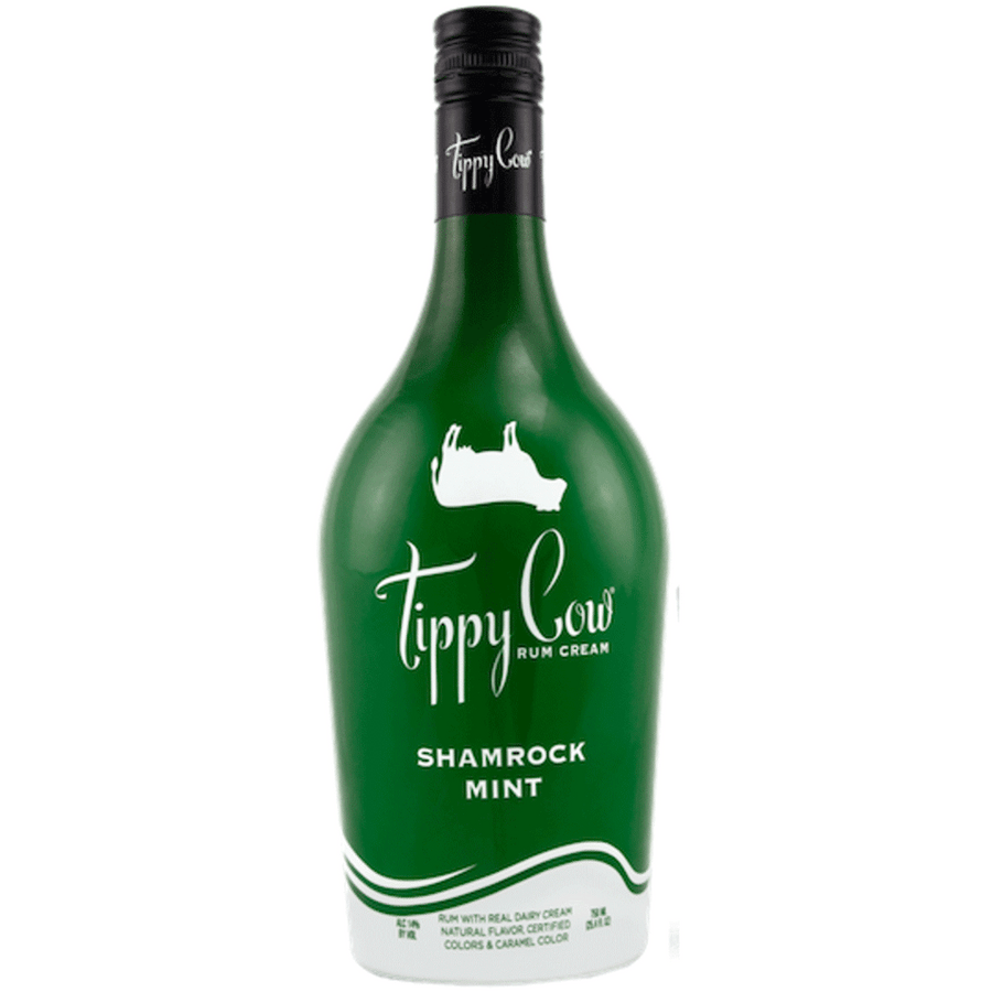 Tippy Cow Shamrock Mint 750ML Front Bottle Label