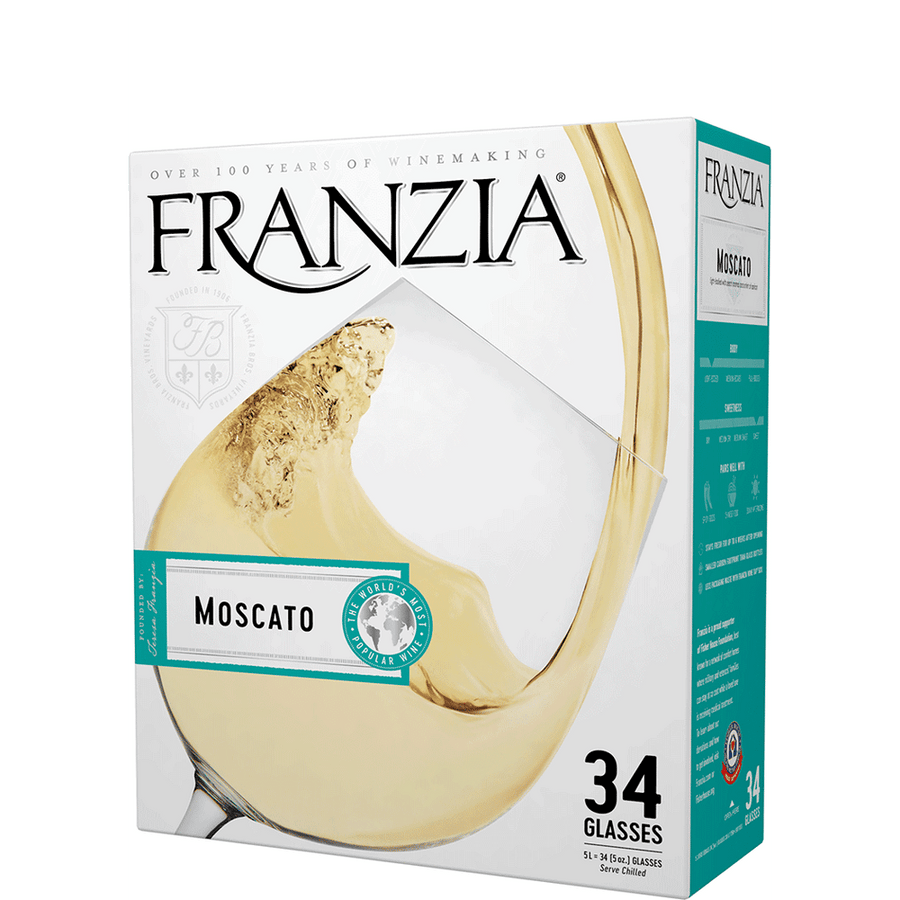 Franzia Vintner Select Moscato 5L Front Bottle Label