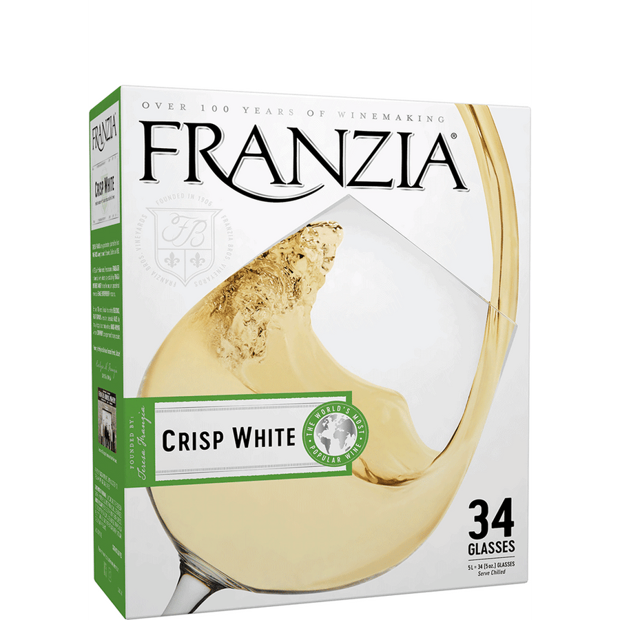 Franzia Crisp White 5L Front Bottle Label