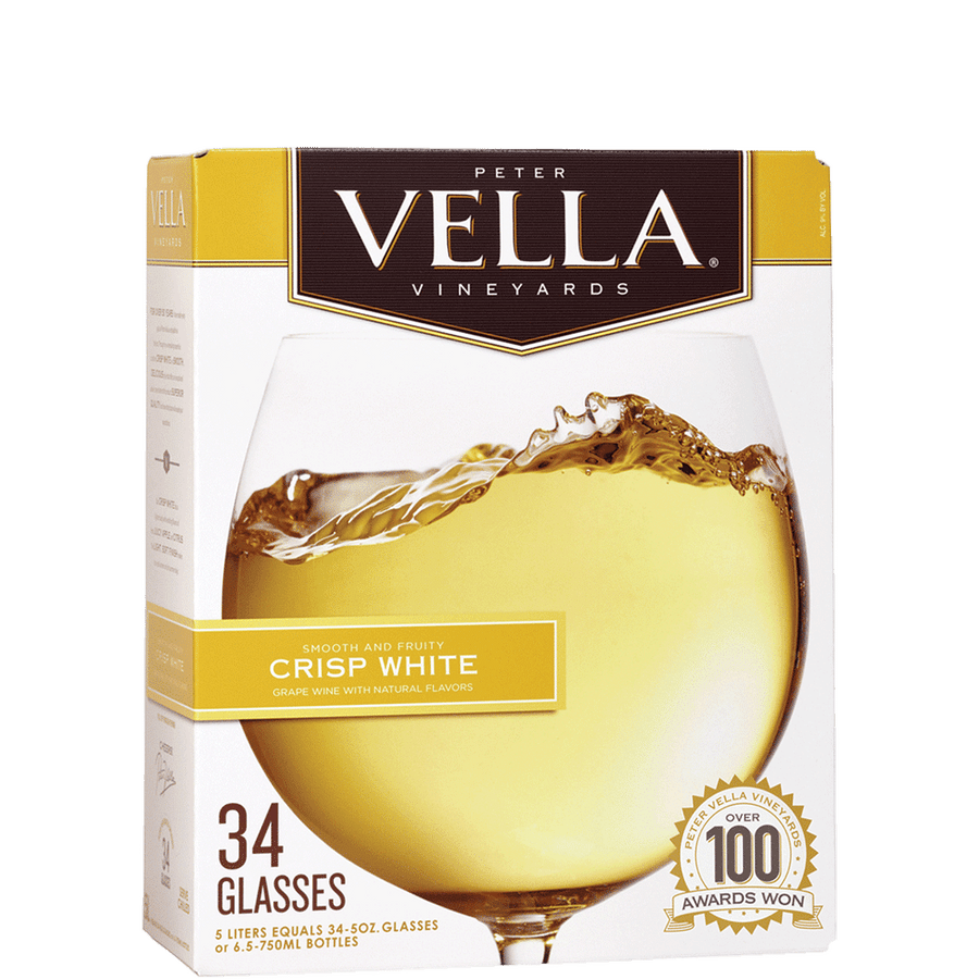 Peter Vella Vineyards Crisp White 5L Front Bottle Label