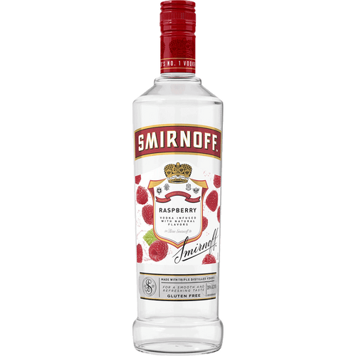 Smirnoff Raspberry 60 Proof 50ML Front Bottle Label