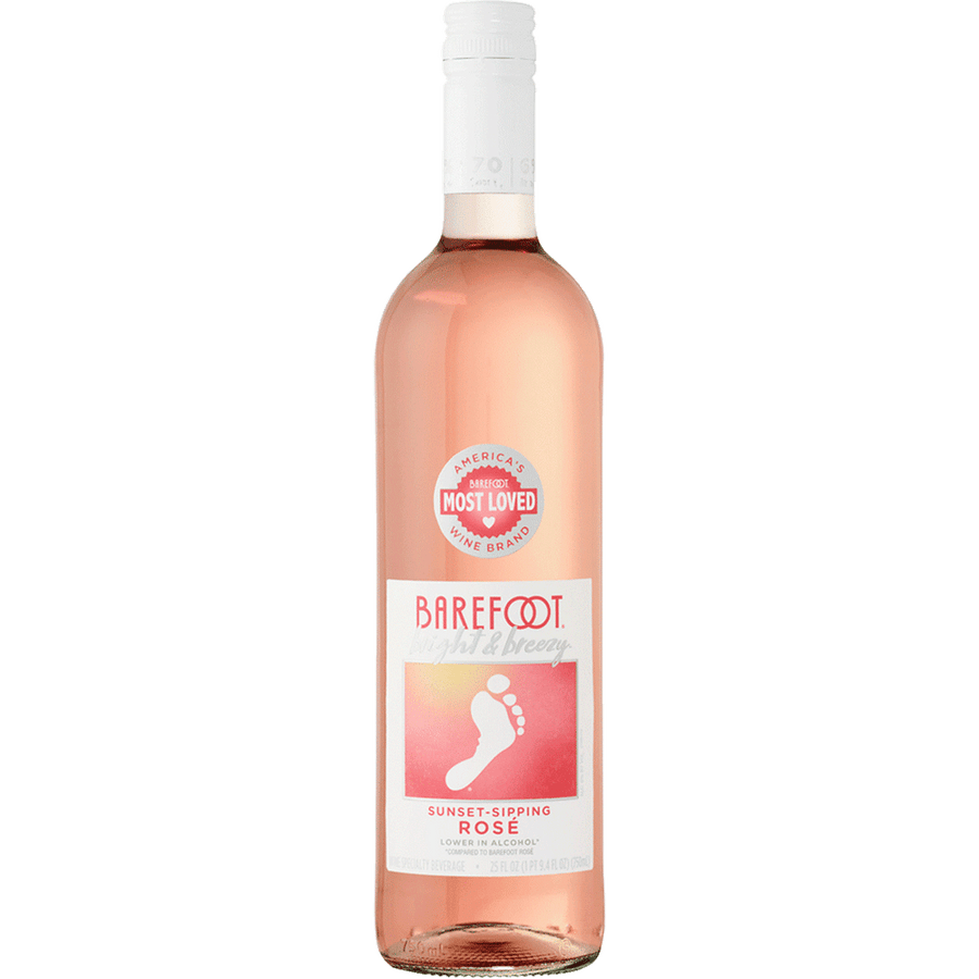 Barefoot Bright & Breezy Rose 750ML Front Bottle Label