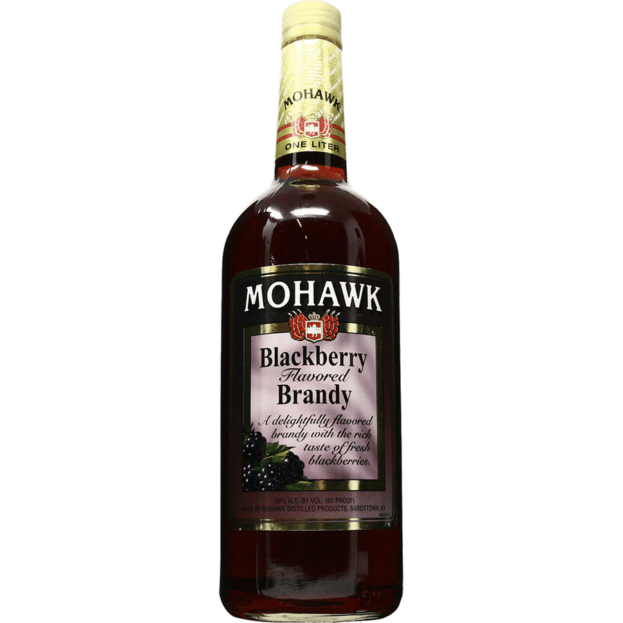 Mohawk Blackberry Brandy 1.75L Front Bottle Label