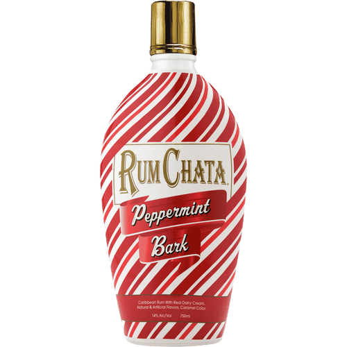 RumChata Peppermint Bark 750ML Front Bottle Label