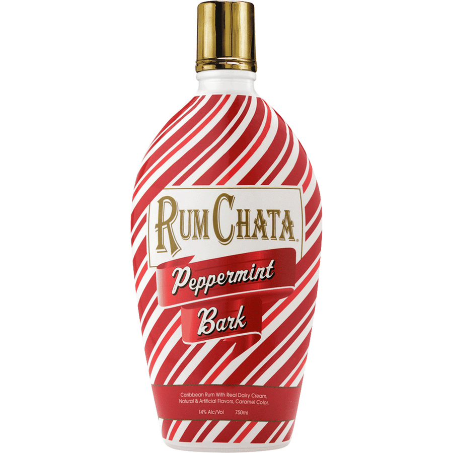 RumChata Peppermint Bark 750ML Front Bottle Label