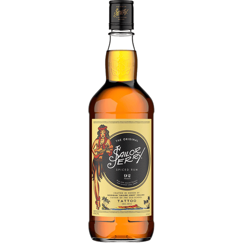 Sailor Jerry Spiced Rum 1.75L Front Bottle Label