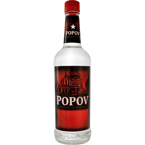 Popov Vodka 750ML Front Bottle Label
