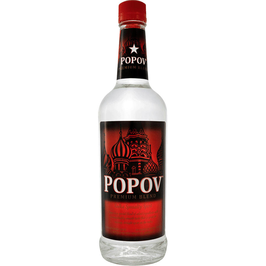 Popov Vodka 750ML Front Bottle Label