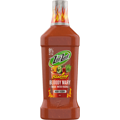 Zing Zang Spicy Bloody Mary 9% 1.75L Front Bottle Label