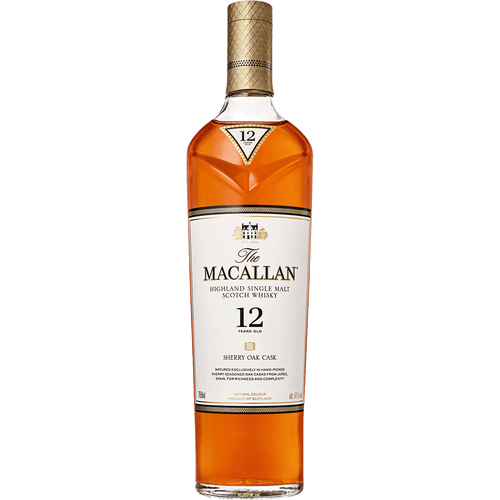 The Macallan Sherry Oak 12 Year Old 750ML Front Bottle Label