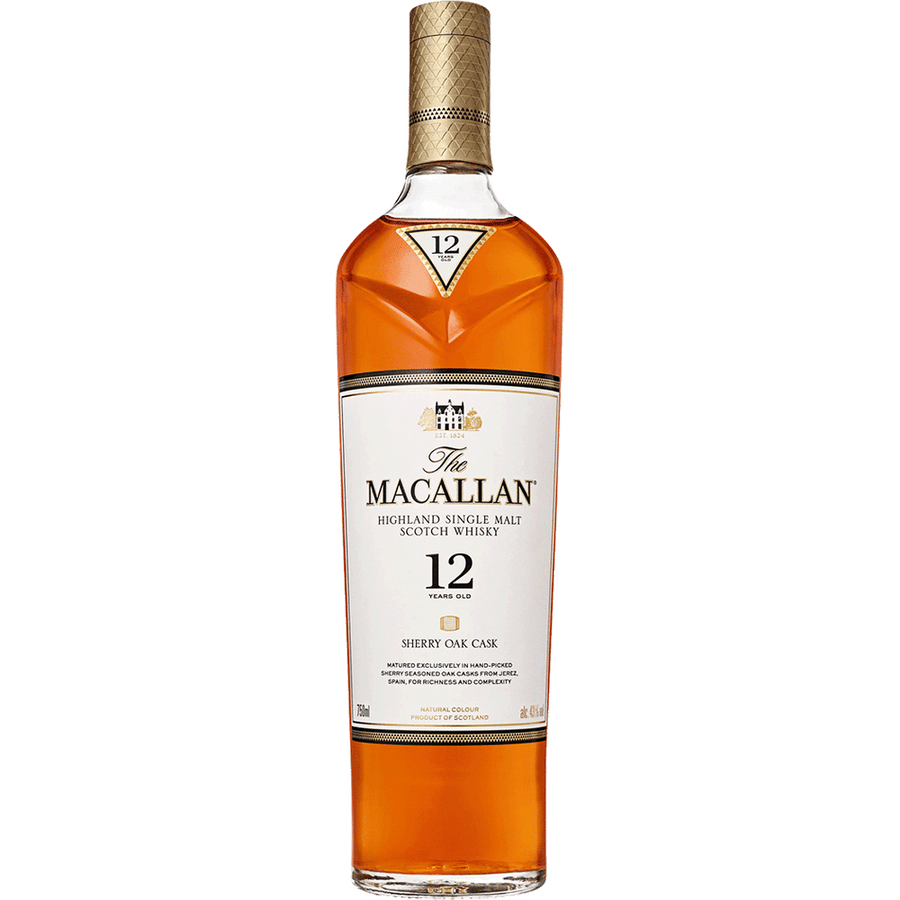 The Macallan Sherry Oak 12 Year Old 750ML Front Bottle Label