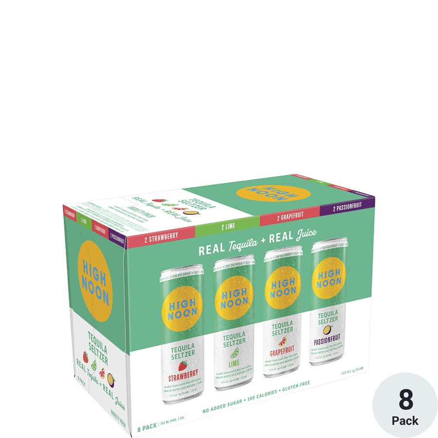 High Noon Tequila fiesta Variety 8 Pack 8pk-12oz cans Front Bottle Label