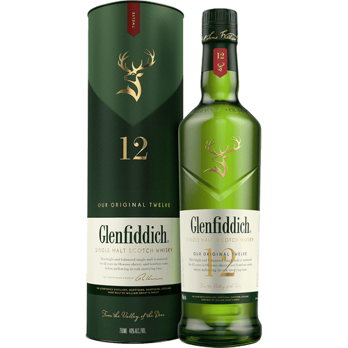 Glenfiddich 12 Year Single Malt Scotch 1L Front Bottle Label