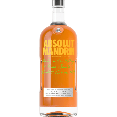 Absolut Mandrin 50ML Front Bottle Label