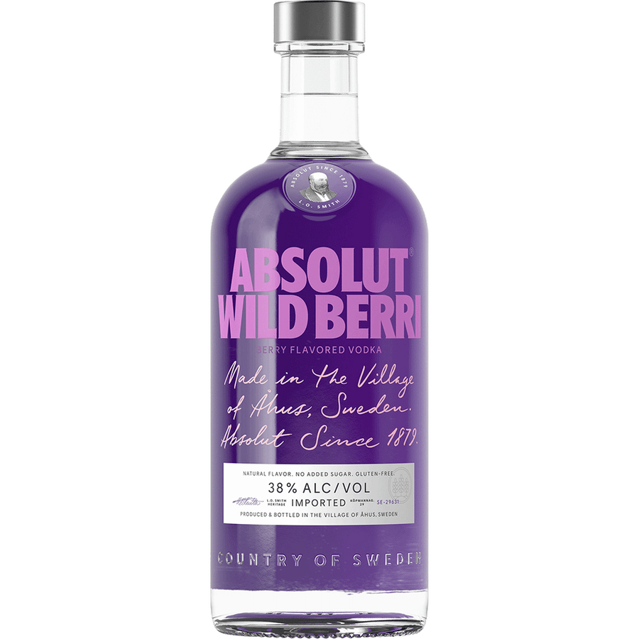 Absolut Wild Berri 50ML Front Bottle Label