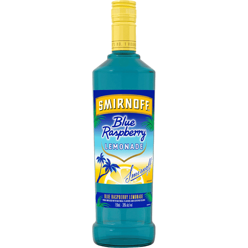 Smirnoff Blue Raspberry Lemonade 750ML Front Bottle Label