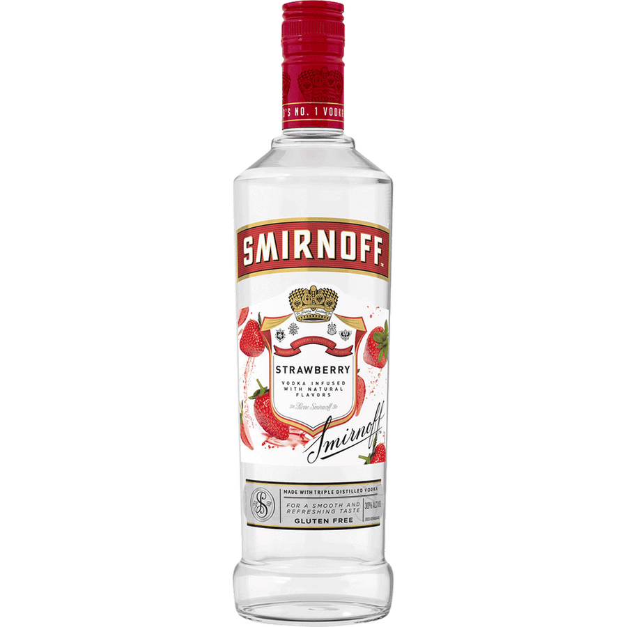Smirnoff Strawberry 750ML Front Bottle Label