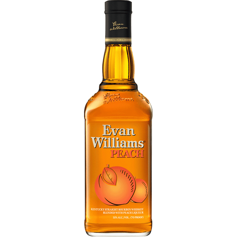 Evan Williams Peach 750ML Front Bottle Label