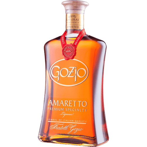 Gozio Amaretto 375ML Front Bottle Label