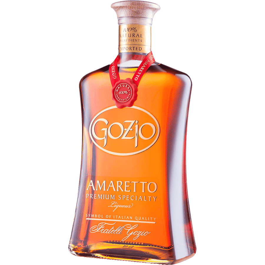 Gozio Amaretto 375ML Front Bottle Label