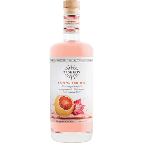 21 Seeds Tequila Grapefruit Hibiscus 750ML Front Bottle Label