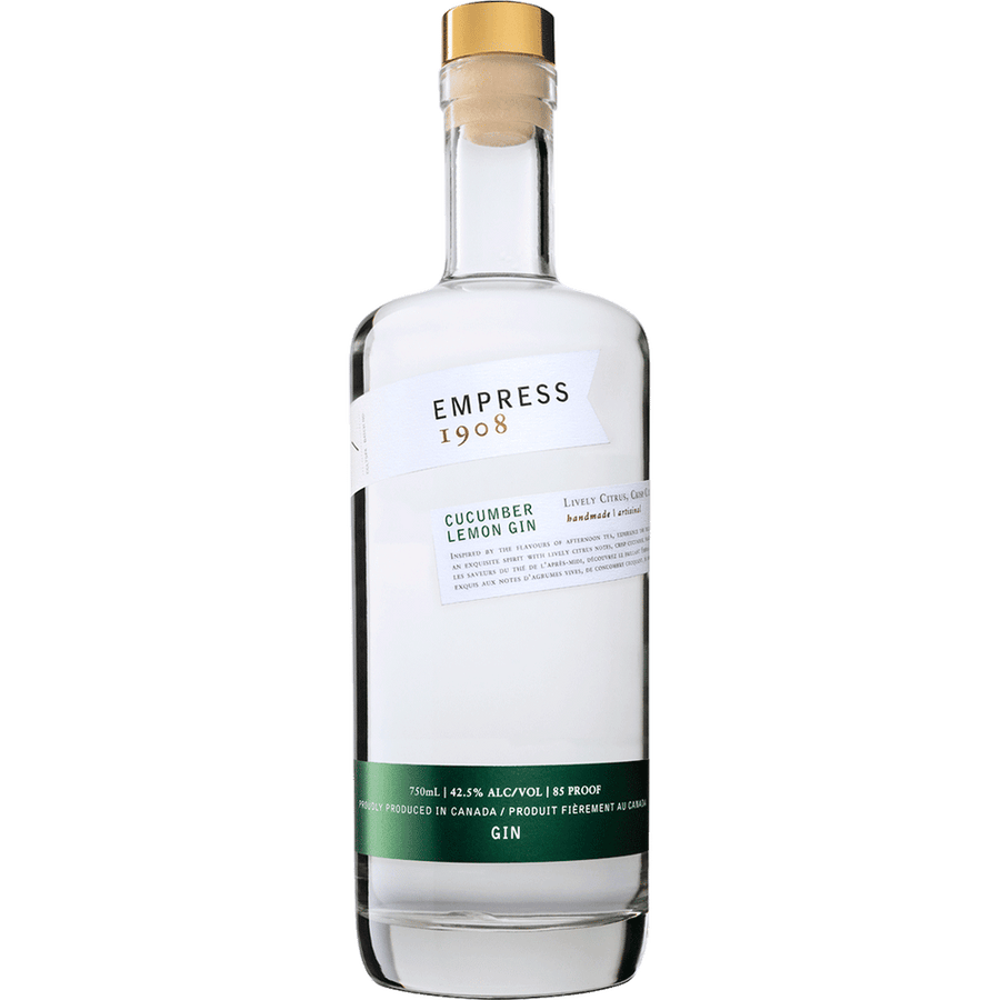 Empress 1908 gin cucumber lemon 750ML Front Bottle Label