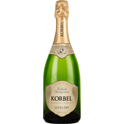 Korbel California Champagne Extra Dry 750ML Front Bottle Label
