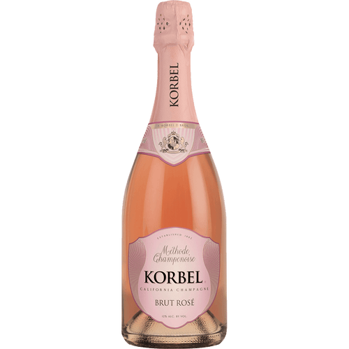 Korbel Champagne Brut Rose 750ML Front Bottle Label