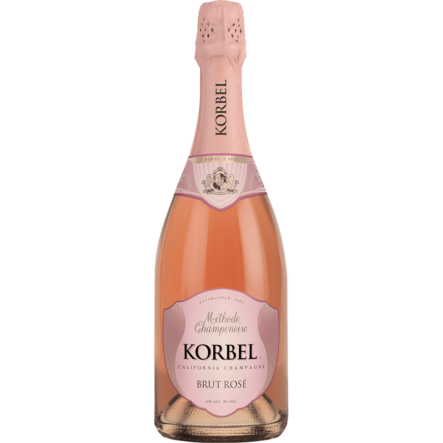 Korbel Champagne Brut Rose 750ML Front Bottle Label