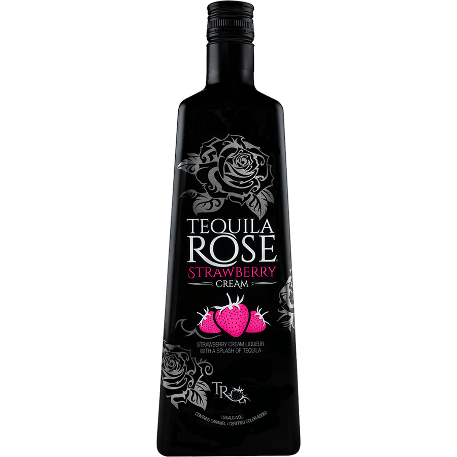 Tequila Rose Strawberry Cream Liqueur 1L Front Bottle Label
