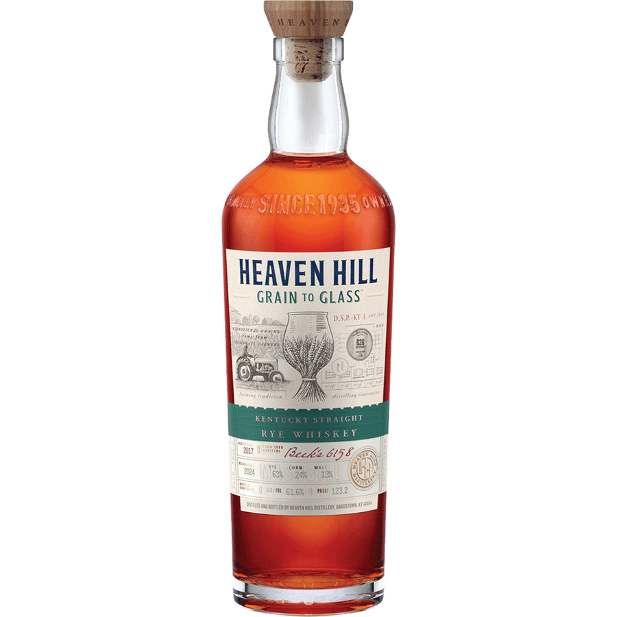 Heaven Hill Grain To Glass Straight Rye 700ML Front Bottle Label