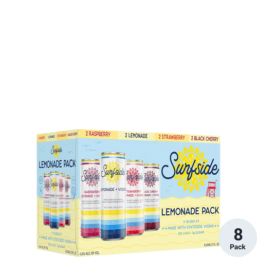 Surfside Lemonade Variety 8pk-12oz Cans Front Bottle Label