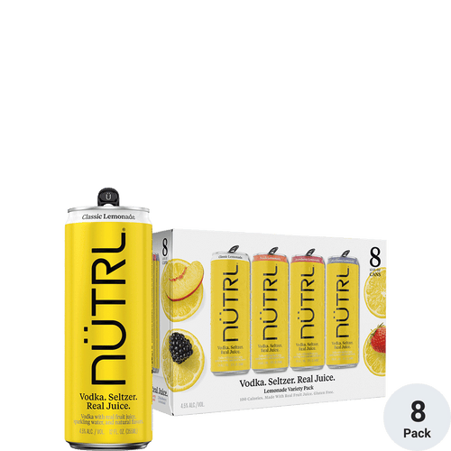NUTRL Lemonade Variety 8 Pack 8pk-12oz Cans Front Bottle Label