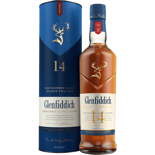 Glenfiddich 14Yrs Bourbon Barrel 375ML Front Bottle Label