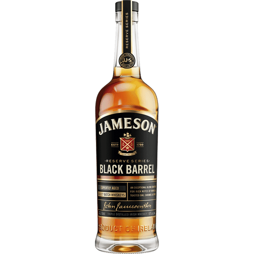 Jameson Black Barrel Irish Whiskey 1L Front Bottle Label
