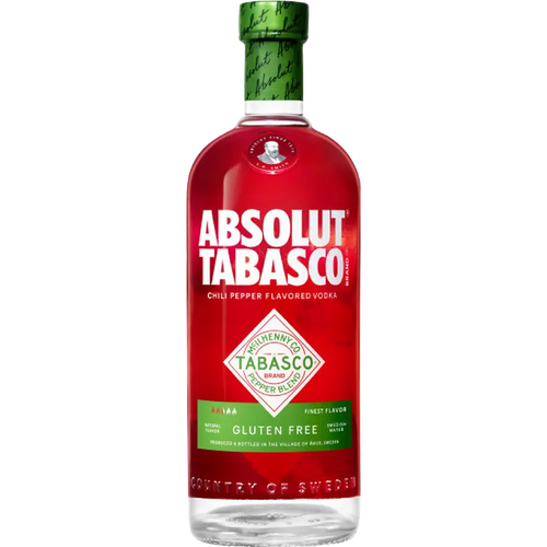 Absolut Tabasco 1L Front Bottle Label