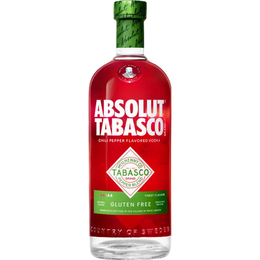 Absolut Tabasco 1L Front Bottle Label