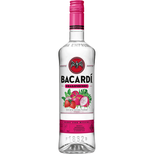 Bacardi Dragonberry 1.75L Front Bottle Label