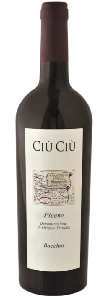 Bacchus Rosso Piceno Ciu Ciu 750ML Front Bottle Label