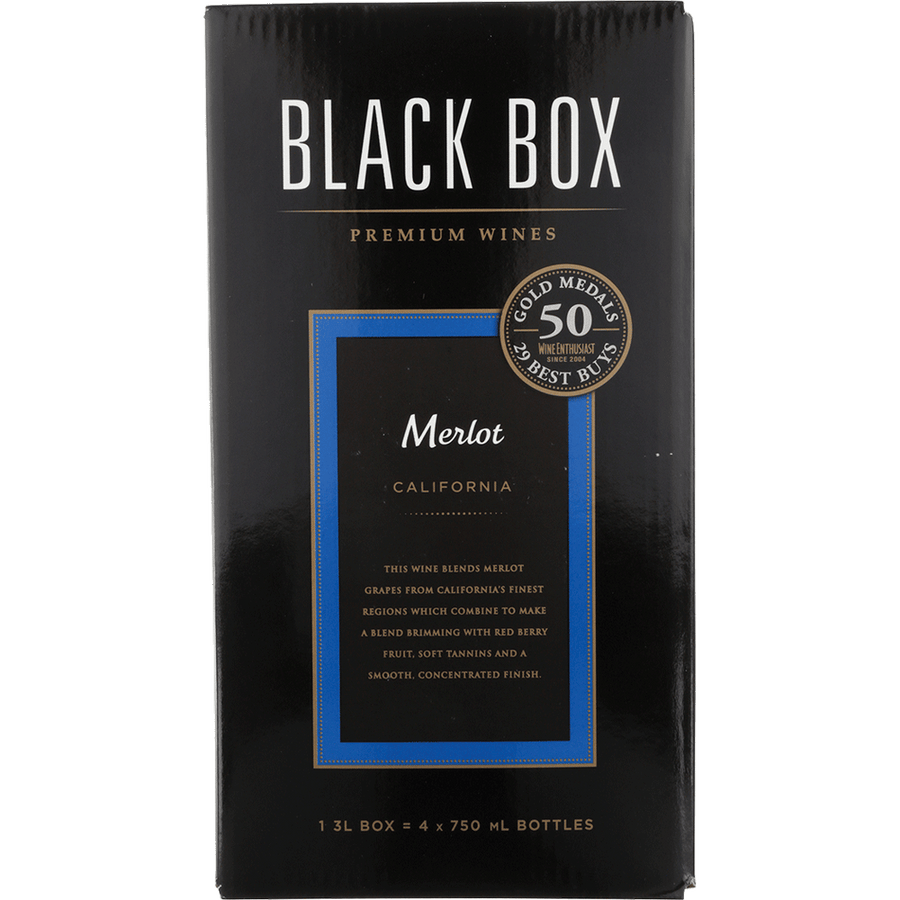 Black Box Merlot 3L Front Bottle Label