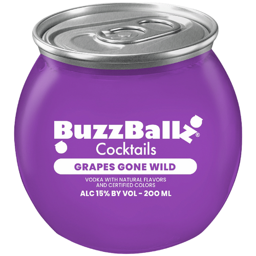 Buzzballz Grapes Gone Wild 200ML Front Bottle Label