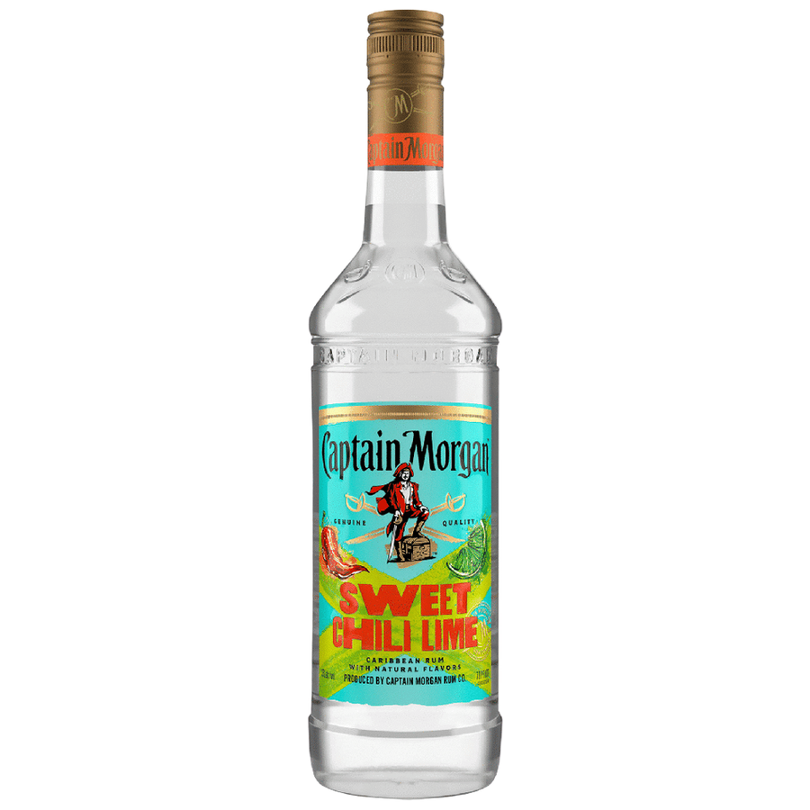 Captain Morgan Sweet Chili Lime Citrus Rum 50ML Front Bottle Label