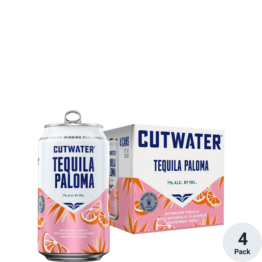 Cutwater Tequila Grapefruit Paloma 4pk-12oz Cans Front Bottle Label
