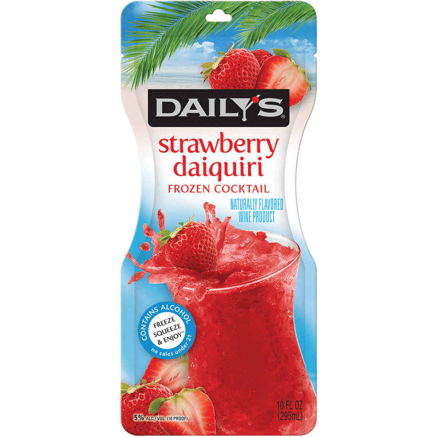 Dailys Pouches Strawberry 10Oz Front Bottle Label