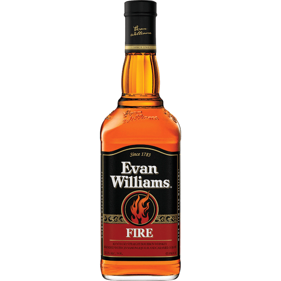 Evan Williams Fire 50ML Front Bottle Label