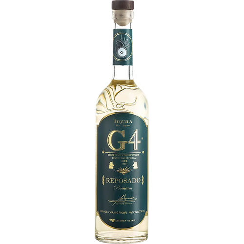 G4 Tequila Reposado 750ML Front Bottle Label